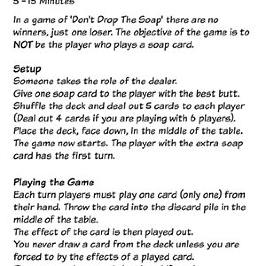 Don't Drop the Soap - rulebook